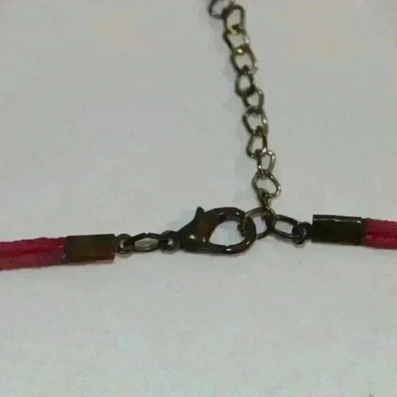 Vintage 1960's Large Bright Pink Lucite and Hemp Necklace with 2" Extender - Picture 12 of 12